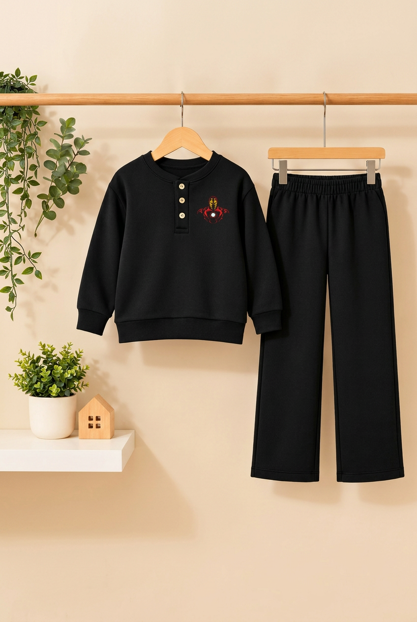 Iron Man Graphic Henley Sweatshirt And trouser