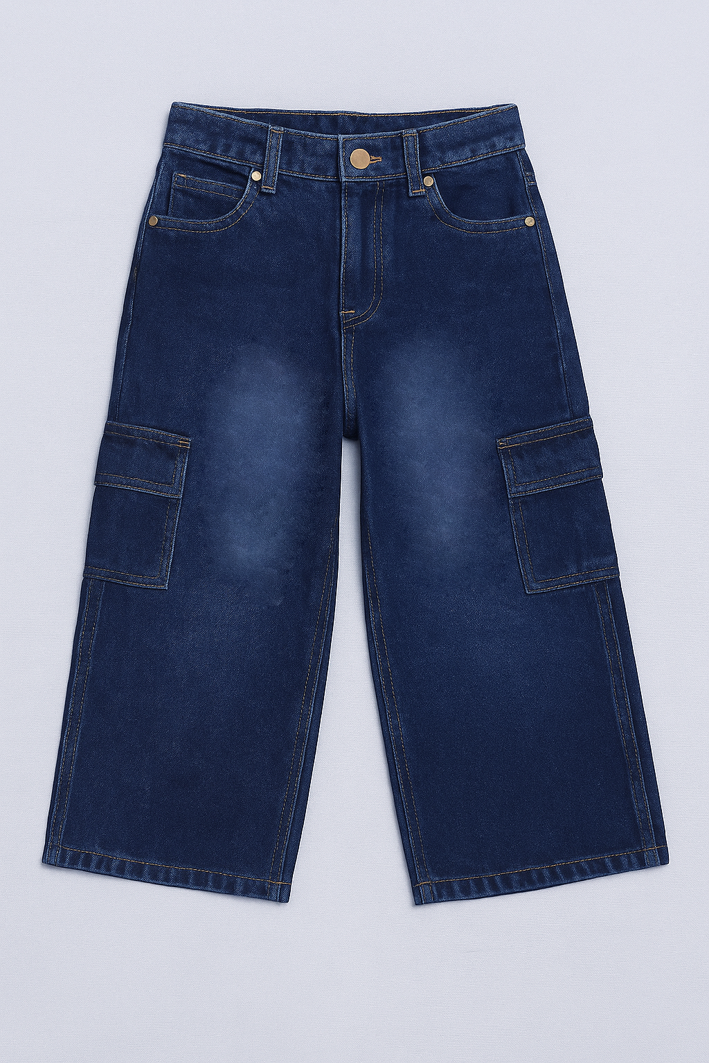 Blue baggy 6 pockets boys denim jeans