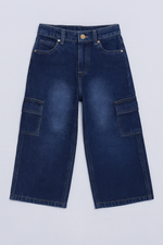 Blue baggy 6 pockets boys denim jeans