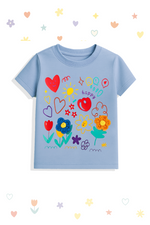 Smiley Day Flower girl kids summer t-shirt