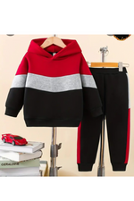 Color block kids hood & trouser