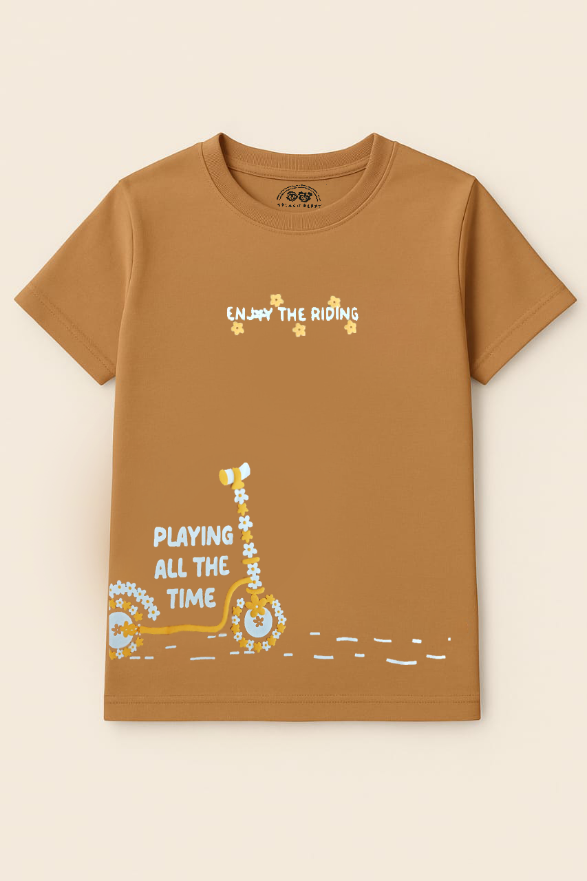 Playing all the time kids summer t-shirt