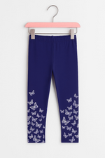 Navy color butterfly kids winter girls tights