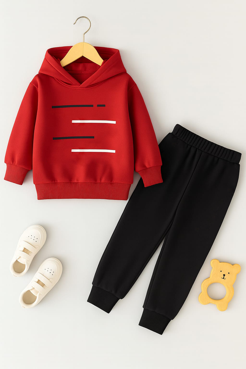 Red Lines printed winter Hoodie & trouser