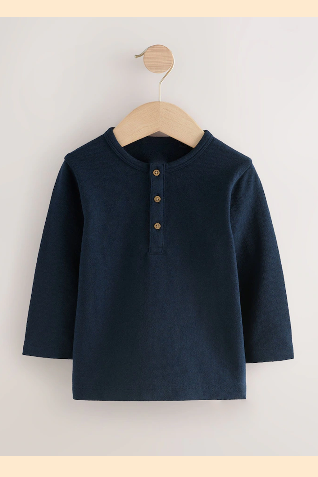 Henley navy blue full saleeves t shirt