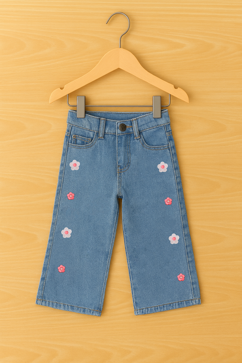 Flower pop jeans pant