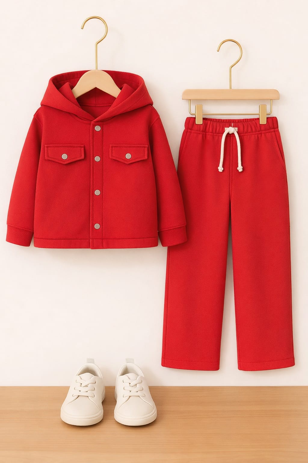 Red urban kids girls hood & trouser