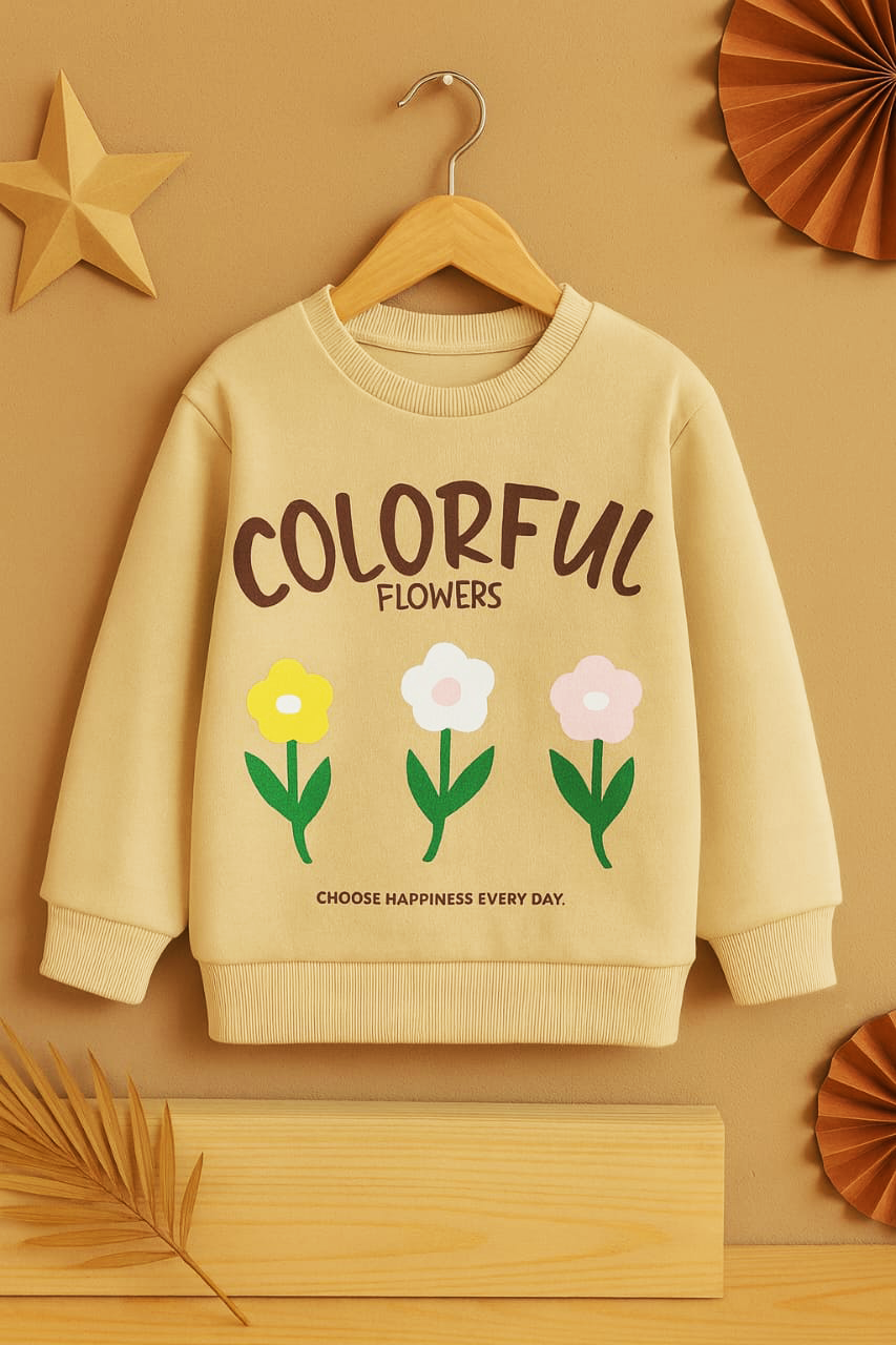 Colorfull flowers kids winter sweatshirt
