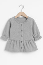 Grey fleece girls winter frock