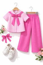 Pink punch shirt & wide leg trouser