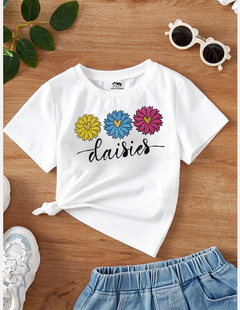 Daisies girlish summer T-shirt