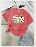 Golden hearts girlish summer T-shirt