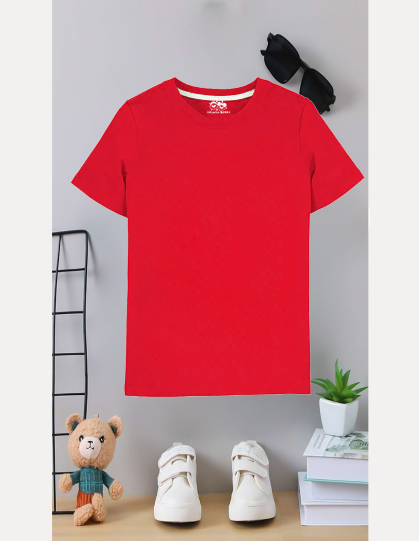 Basic red kids summer T-shirt