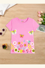 Butterfly garden kids summer t-shirt