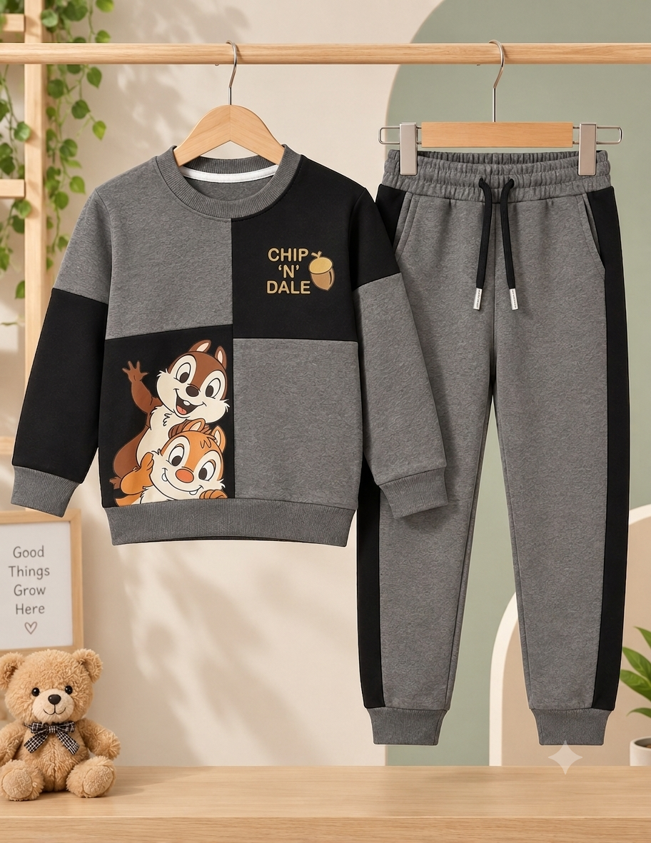 Chip 'N' Dale Colorblock Kids Sweatshirt and Trouser