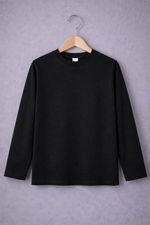 Simple black kids summer full seleves tee shirt