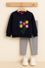 Flowers Kids Sweat Shirt & Tight