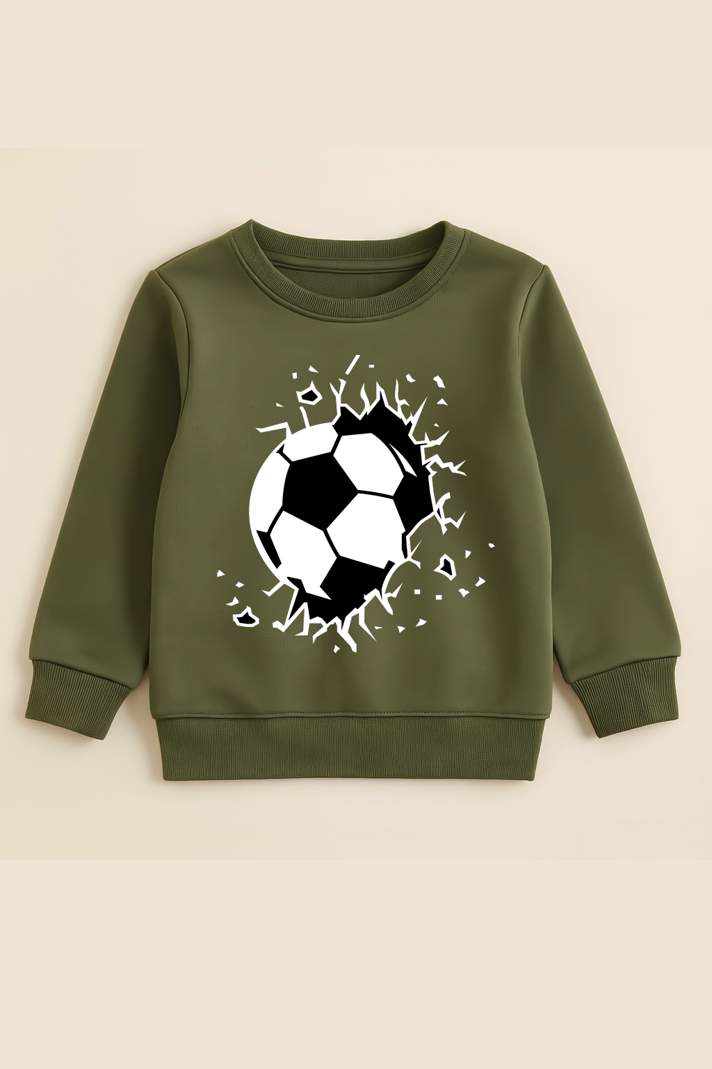 Green Football kids winter sweatshirt