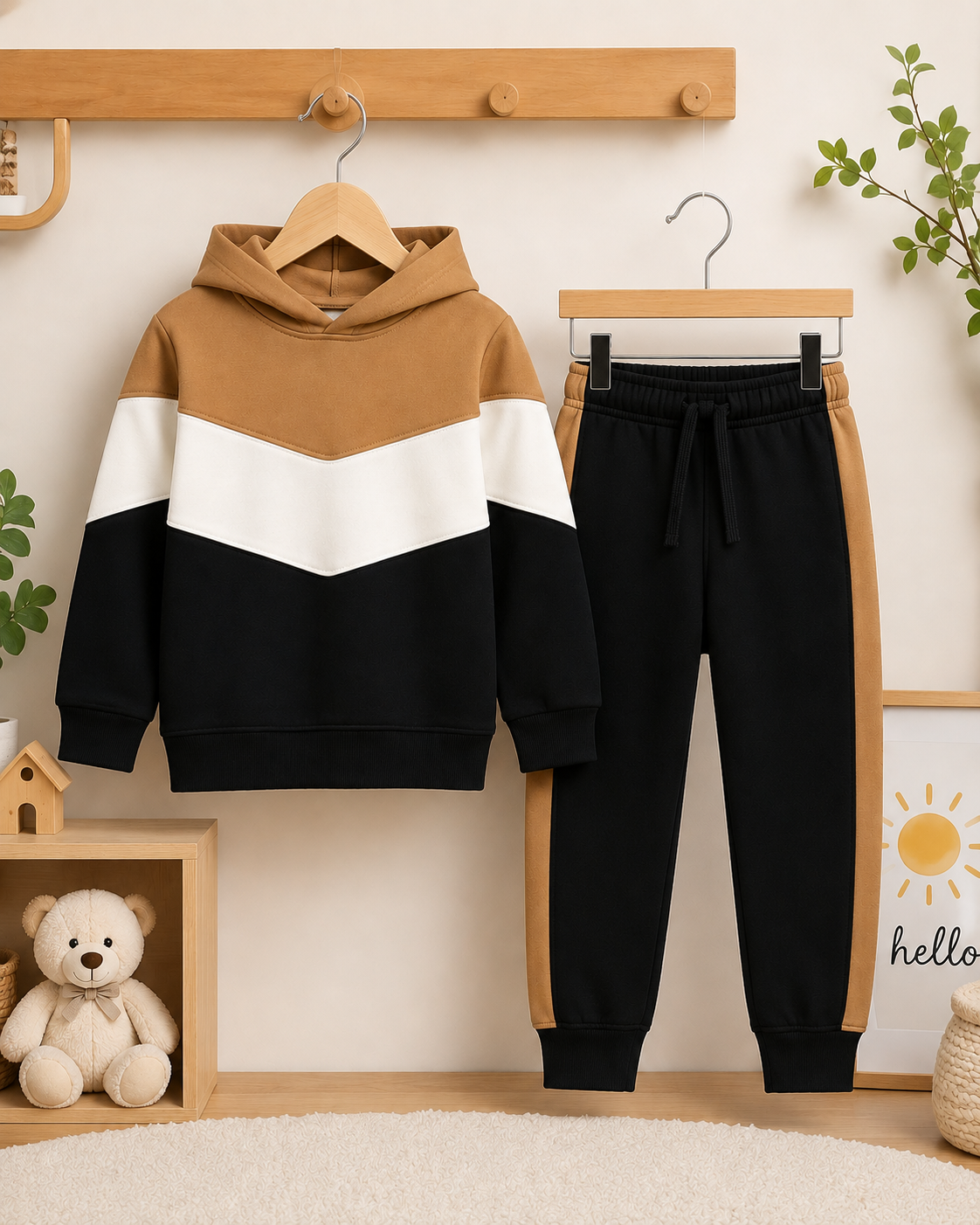 Urban stripe kids hood & trouser