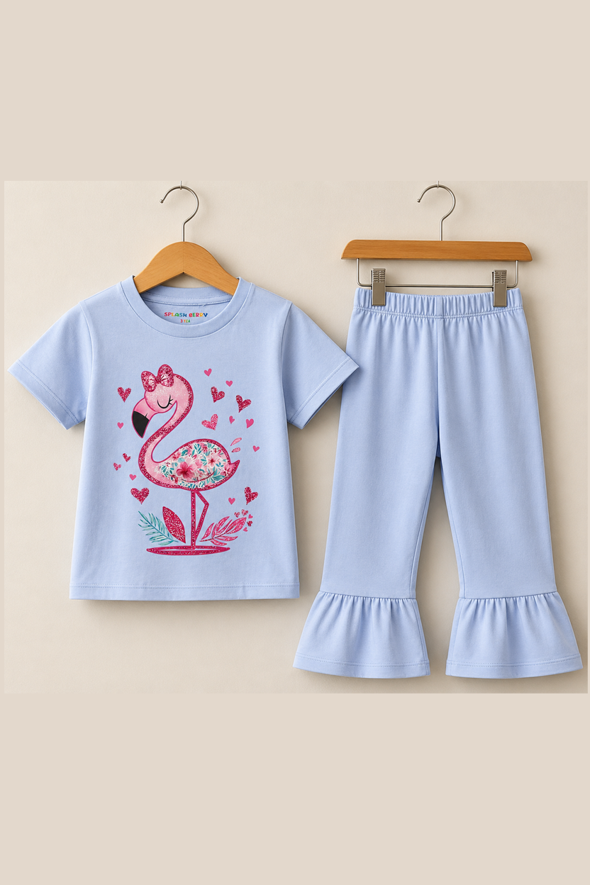 Little Flamingo Dreams Summer T-shirt and trouser