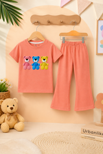 Peach Bear Princess Summer T-shirt and Trouser