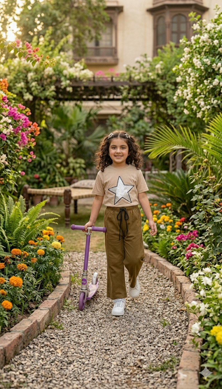 Glitter Shining Star girls summer tshirt & trouser