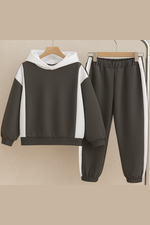 Basic brown white panel hood & trouser