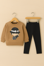 Happy girl kids sweatshirt & tights