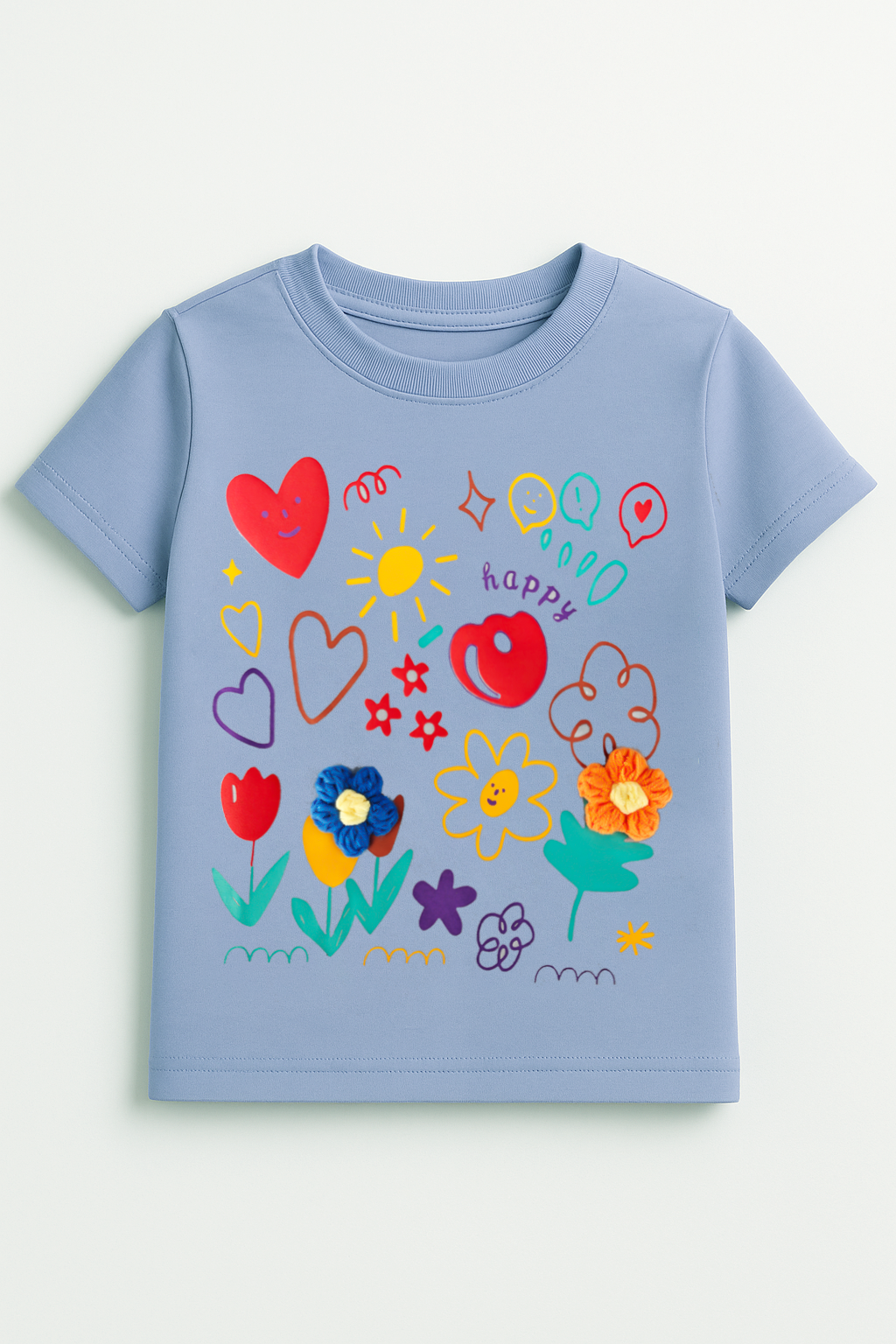 Smiley Day Flower girl kids summer t-shirt