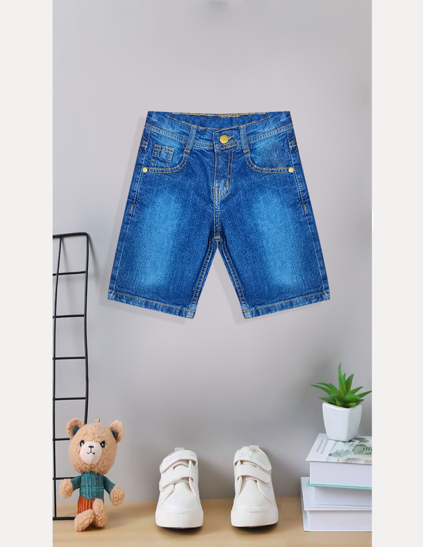 Mid Blue denim jeans kids summer shorts