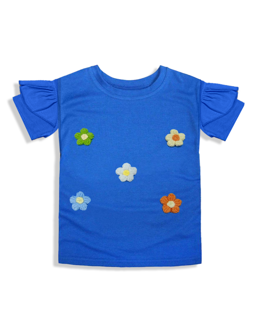 Royal flowers girl kids summer t-shirt