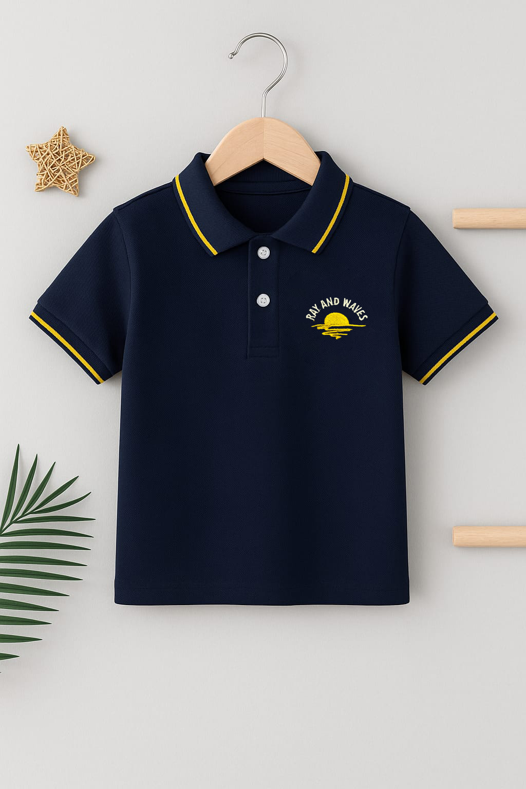 Navy blue kids polo summer shirt