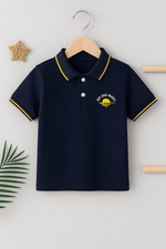 Navy blue kids polo summer shirt