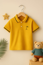 Yellow kids polo summer shirt