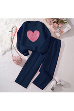 Sparking heart sweatshirt & trouser
