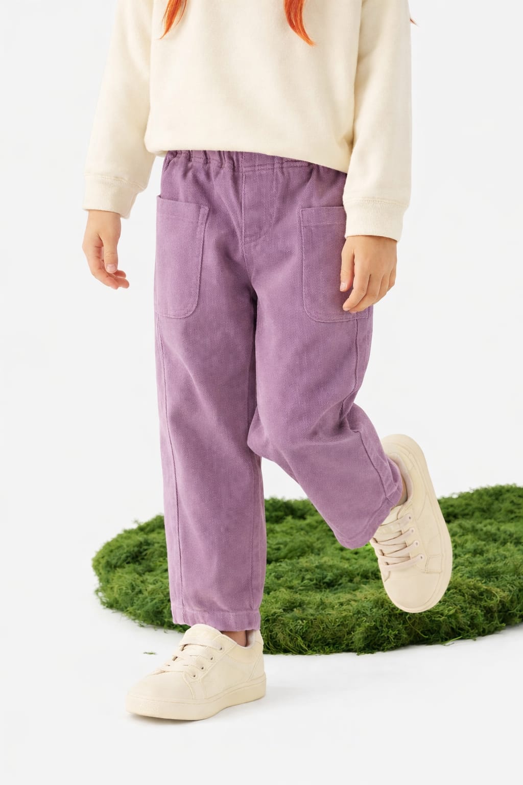 Purple Side Pockets Kids Girls Pant
