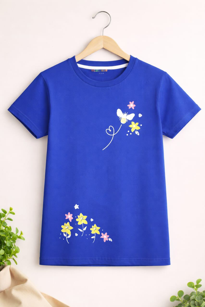 Flower blue summer t shirt