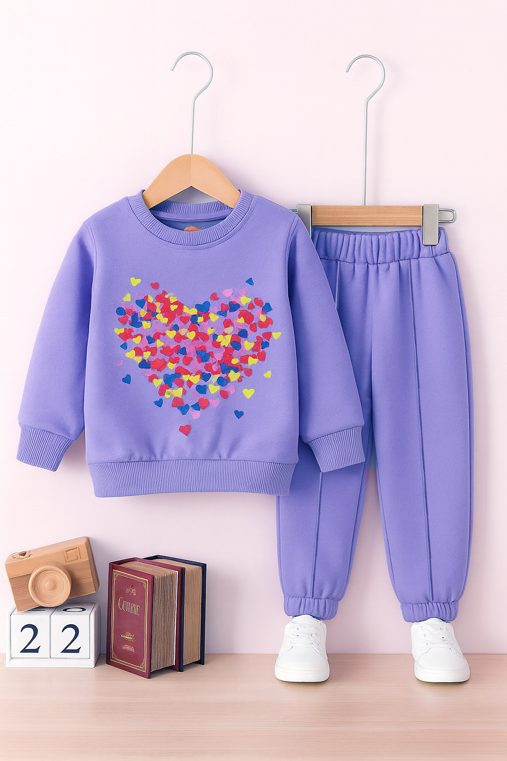 Multi Hearts kids sweatshirt & trouser