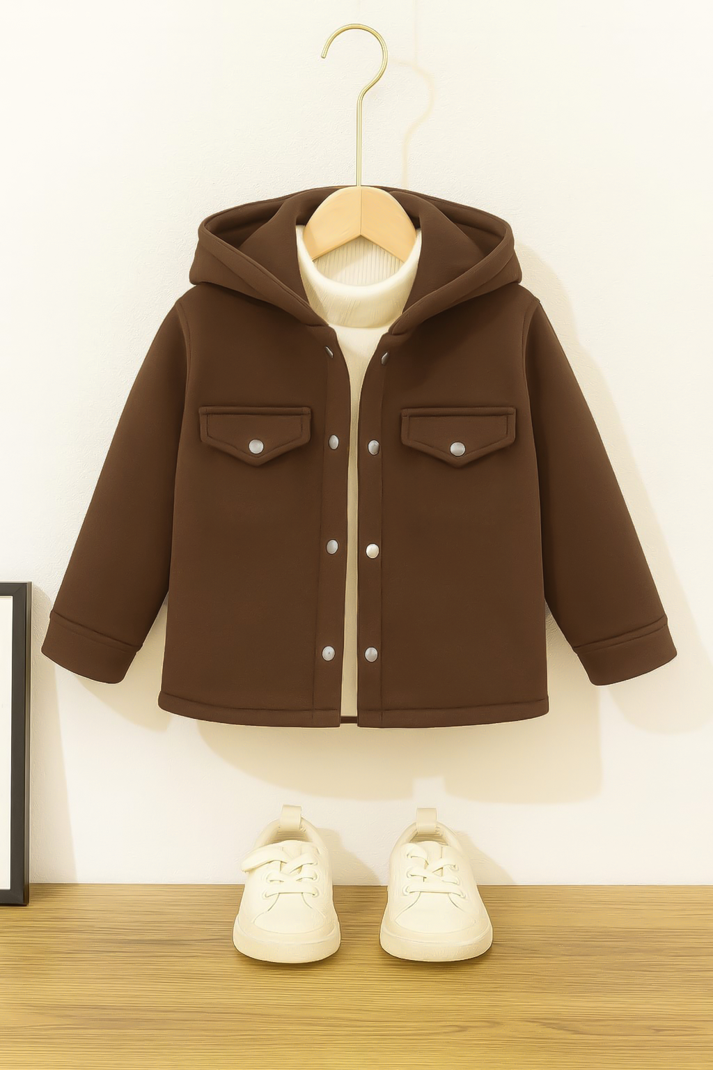 Maple Brown Kids Hood Jacket