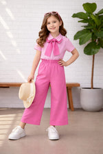 Pink punch shirt & wide leg trouser