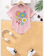 Flowers girlish summer T-shirt