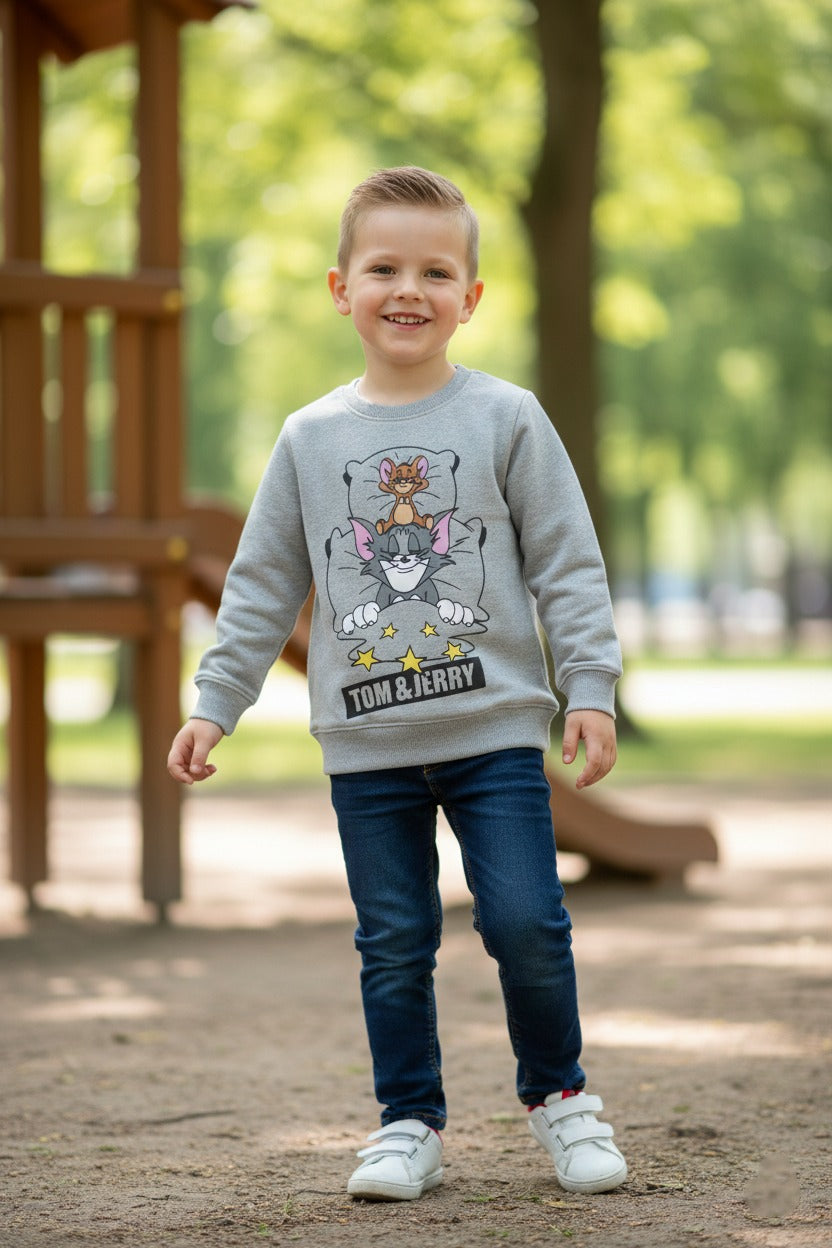 Grey Tom & jerry kids sweatshirt
