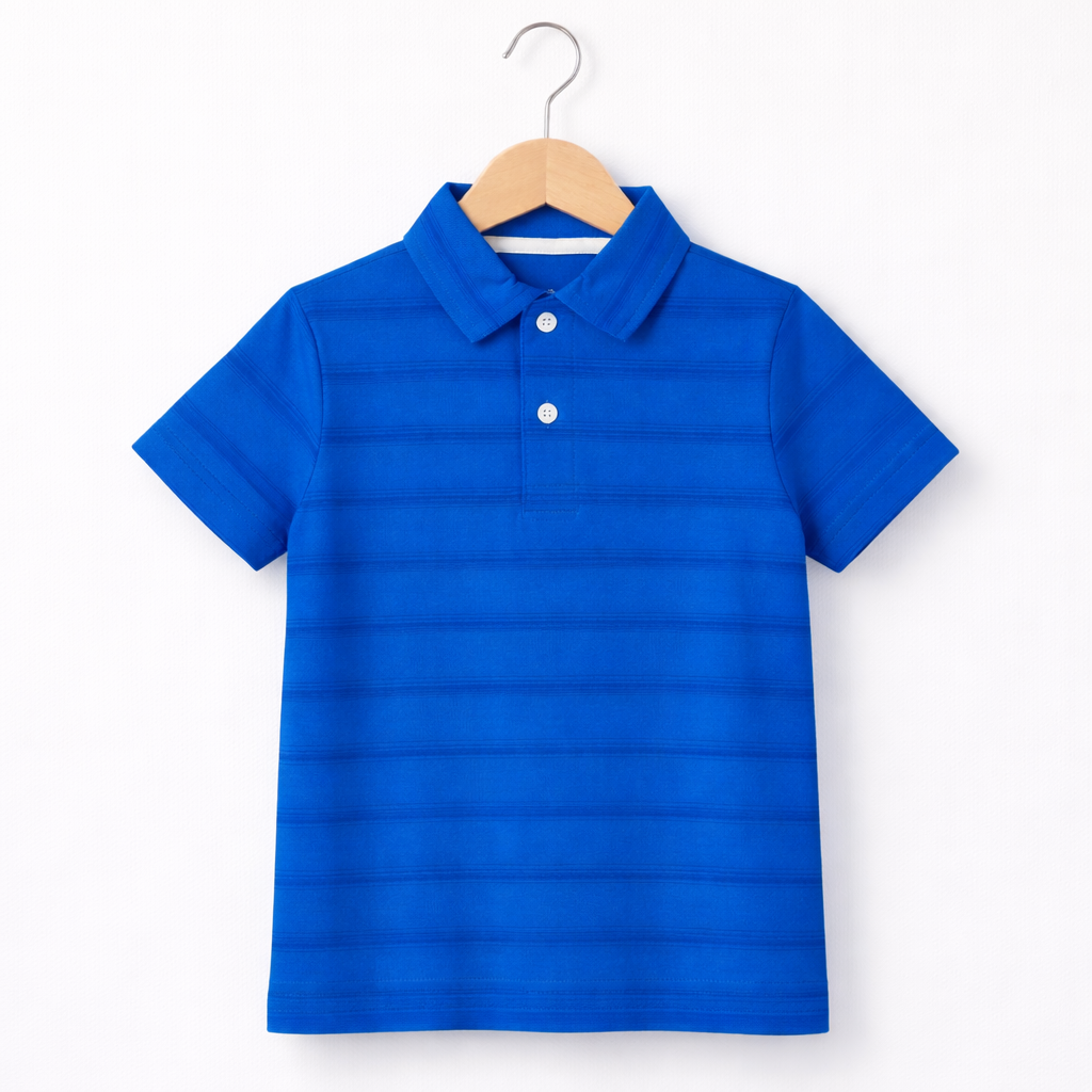 Royal blue lining Polo kids summer t-shirt
