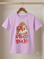 Kids Lilac Chip & Dale Printed Tee