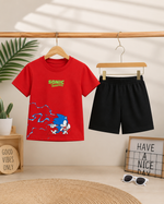 Sonic the Hedghog kids summer t-shirt With Black short