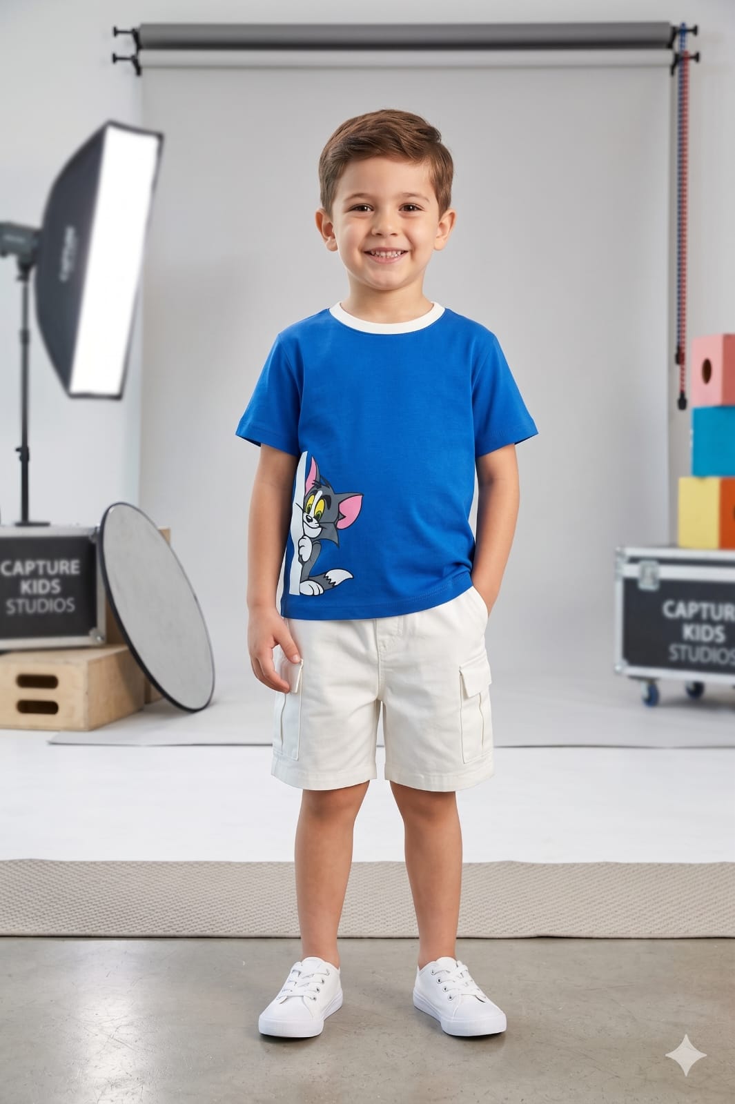 Tom and Jerry kids T-shirt & cargo pocket short