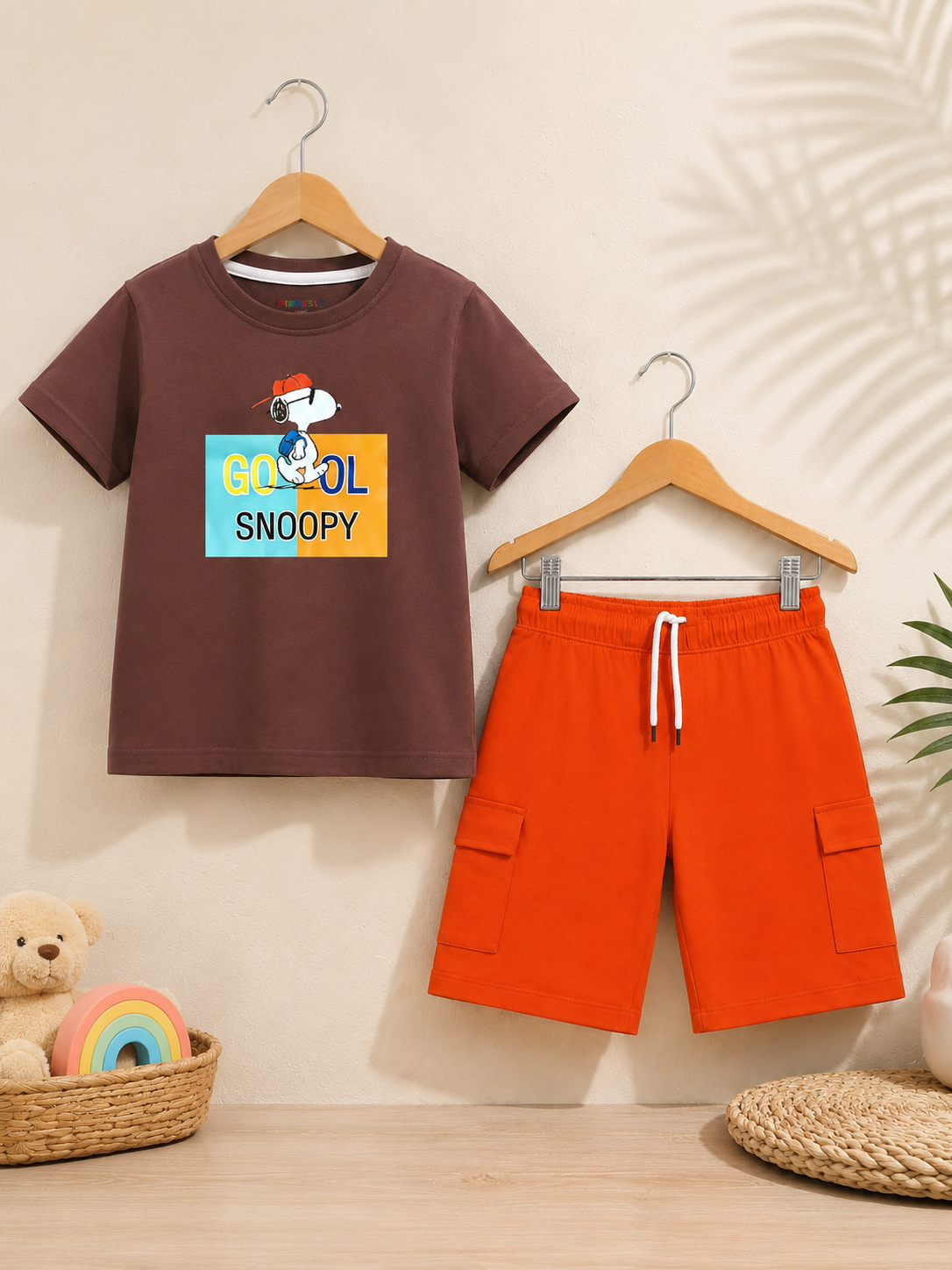 Snoopy's vibe Summer t-shirt and Cargo pocket short