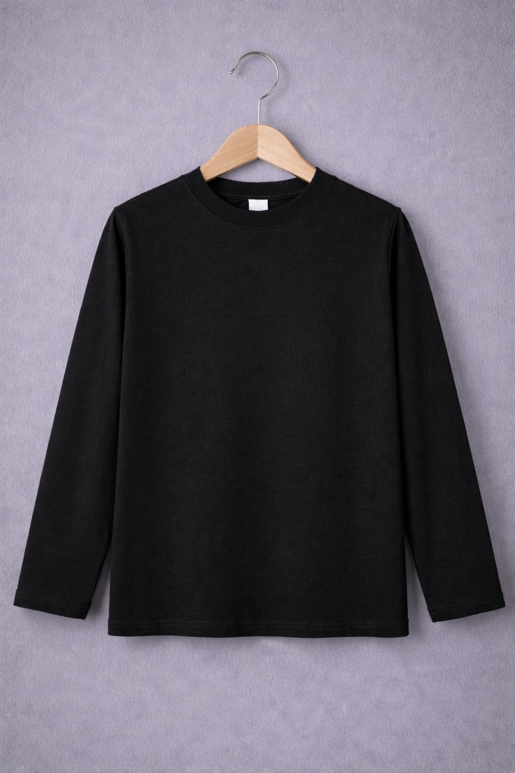 Simple black kids summer full seleves tee shirt