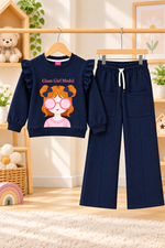 Model Girl Ruffle Sleeve Sweatshirt and Trouser