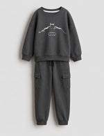 Batman Minimalist Line Art Sweatshirt & Cargo Jogger Set